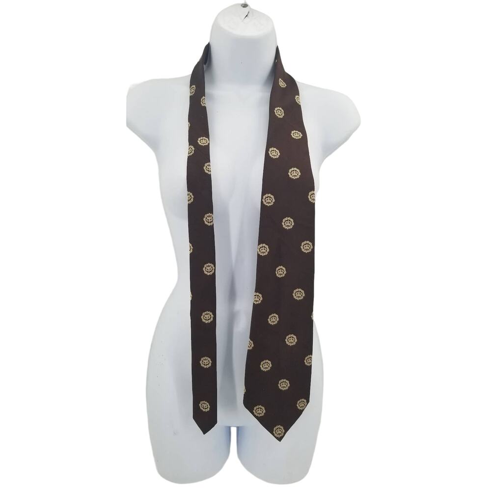 Gayfer's wide bottom brown disc Vintage Men's Neck Tie Necktie Multicolor